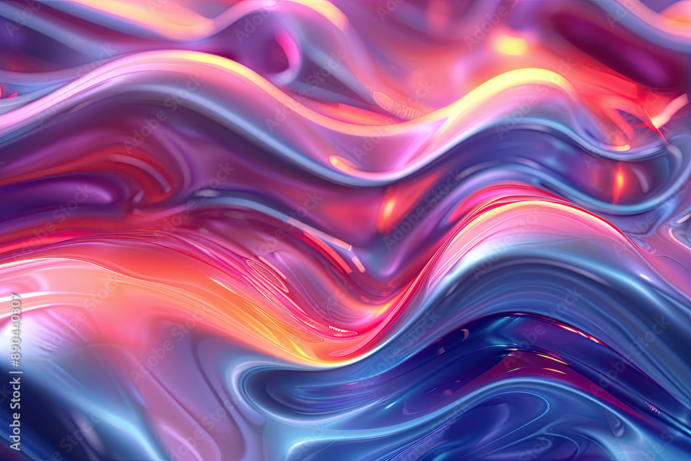 3d holographic liquid wave, iridescent chrome fluid silk fabric isolated on light background. 3d holographic liquid wave, iridescent chrome fluid silk fabric isolated on light background.