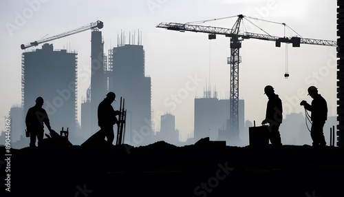 Labour Day  Engineer works on the building roof under construction