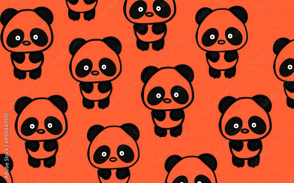 Children's print with pandas pattern. Cute panda pattern background. Cartoon panda wallpaper. Panda art. Pattern with animals. Cute animals art. Children's print with pandas pattern. Cute panda pattern background. Cartoon panda wallpaper. Panda art. Pattern with animals. Cute animals art.