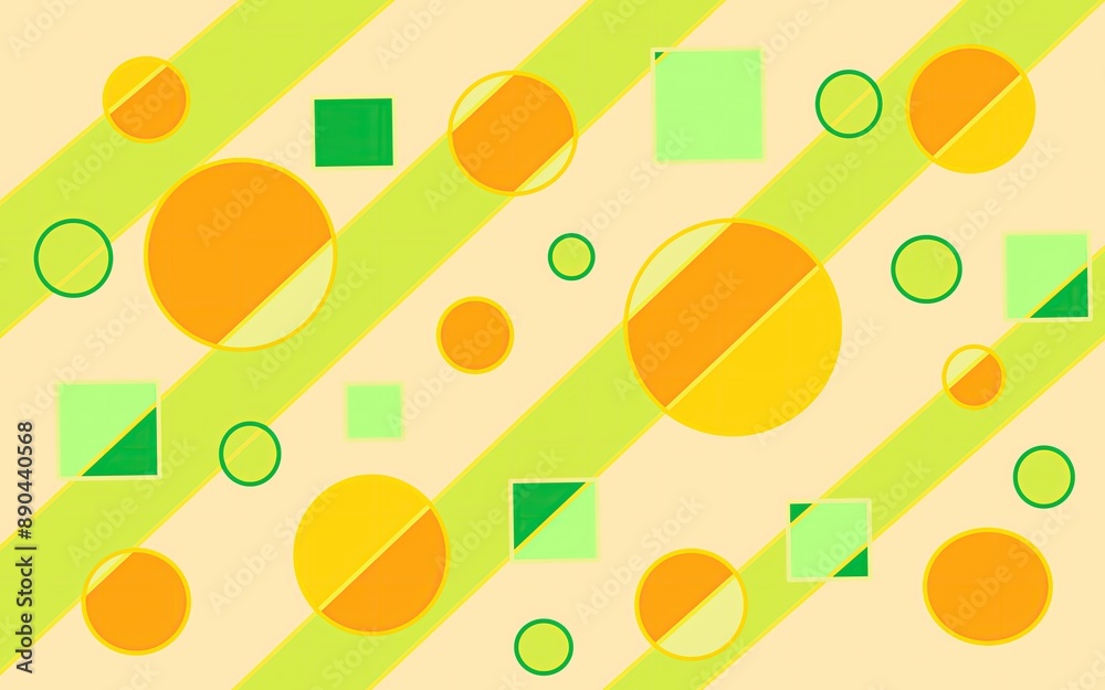 Colorful geometric abstraction with circles and lines texture background. Positive bright print for fabric, stationery, wallpaper, decor, children's print art. Wallpaper with geometric print. 