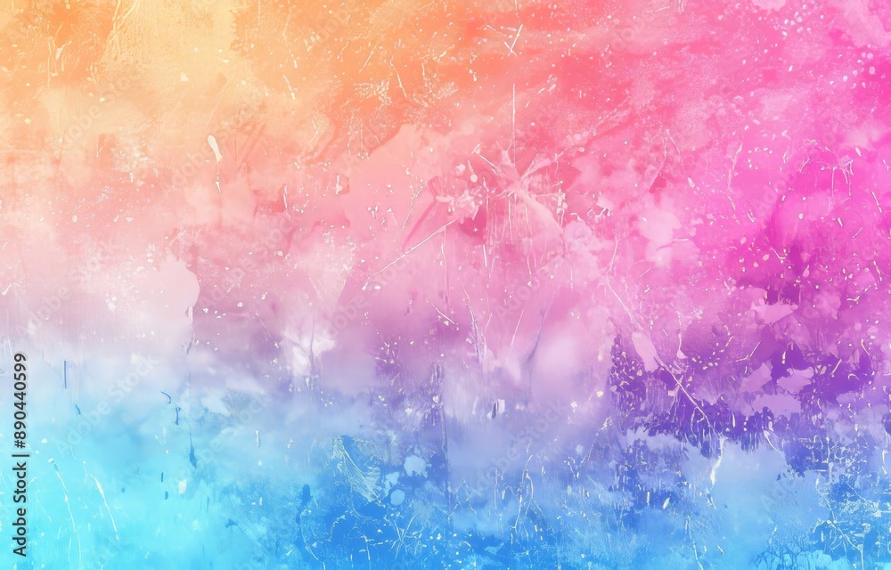 Obraz premium Blurred pink pastel holographic gradient background texture. Colorful digital grain soft noise effect pattern. Retro lo-fi multicolor retro design.
