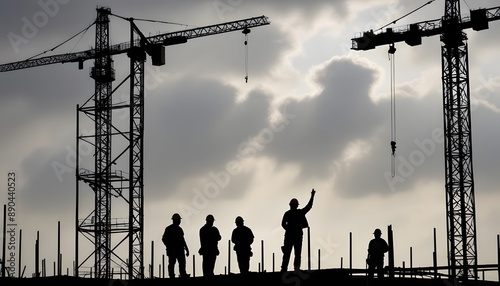 Labour Day  Engineer works on the building roof under construction
