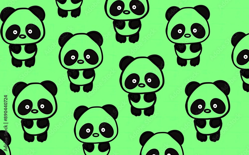 Children's print with pandas pattern. Cute panda pattern background. Cartoon panda wallpaper. Panda art. Pattern with animals. Cute animals art. Children's print with pandas pattern. Cute panda pattern background. Cartoon panda wallpaper. Panda art. Pattern with animals. Cute animals art.