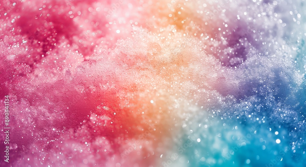 Fototapeta premium Retro summer noise texture pastel abstract gradient wide banner header with a light pink and blue background