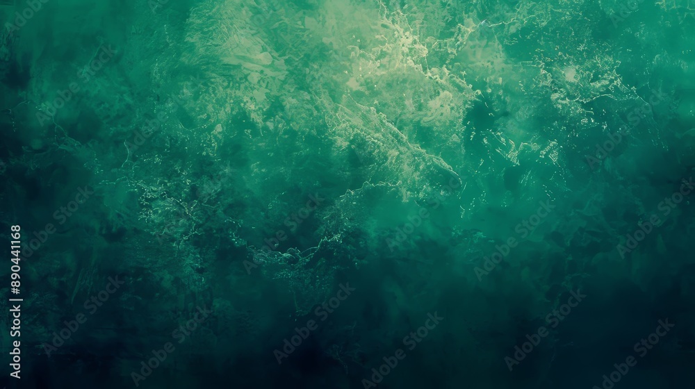 Obraz premium This is a grungy gradient background that transitions from green to black with a grainy texture. The image is available for download.