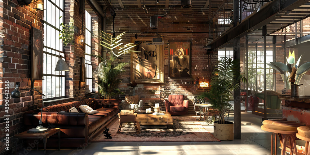Industrial elegance an exposed brick wall showcase. Industrial elegance an exposed brick wall showcase.