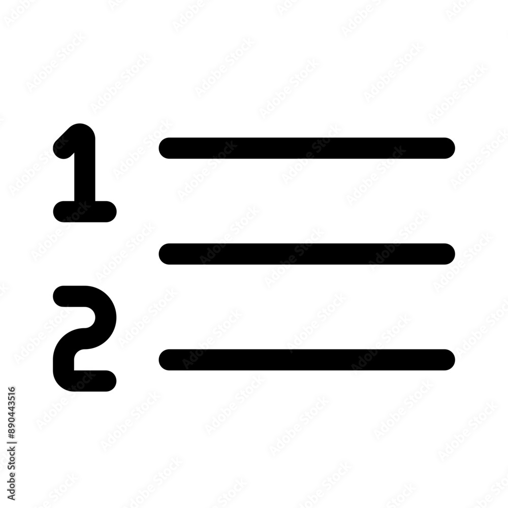 numbered list menu icon with line style, perfect for user interface projects numbered list menu icon with line style, perfect for user interface projects
