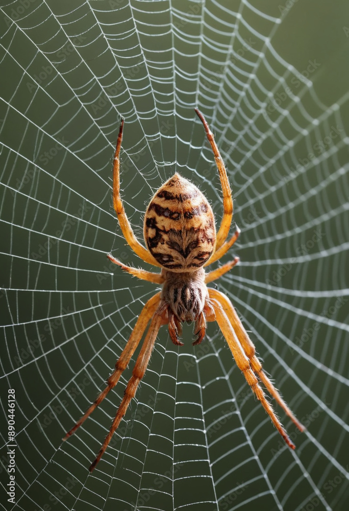 A close-up of a spider spinning its intricate web. A close-up of a spider spinning its intricate web.