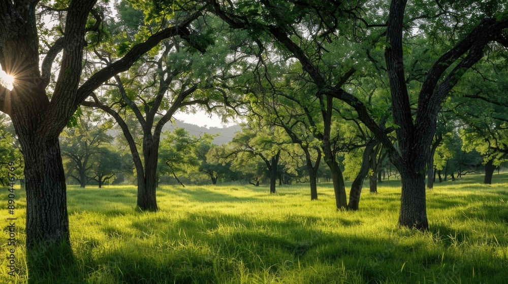 Landscape of Trees in Verdant Pasture Landscape of Trees in Verdant Pasture