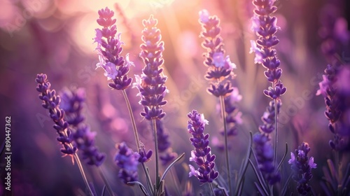 Lavender flowers with selective focus #890447362