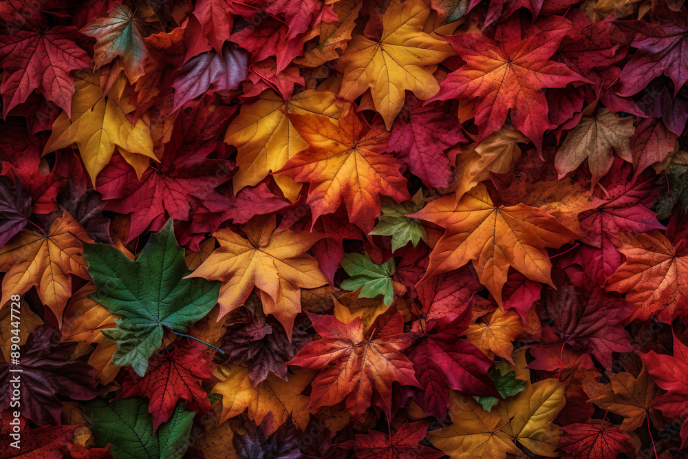 Colorful Autumn Leaves Backdrop - Generative AI Colorful Autumn Leaves Backdrop - Generative AI