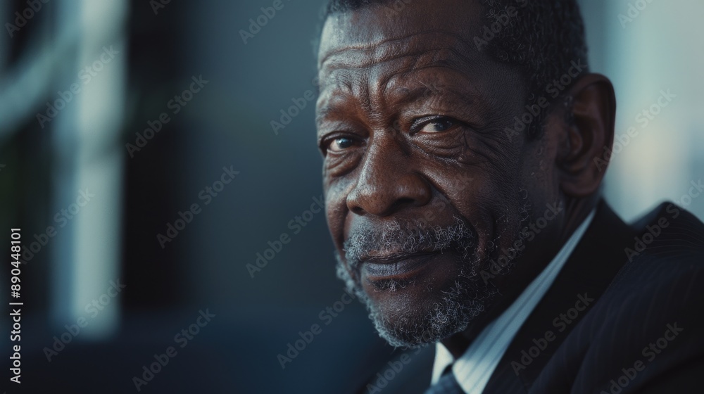 A close-up shot of a man wearing a suit and tie, suitable for business or formal occasions A close-up shot of a man wearing a suit and tie, suitable for business or formal occasions