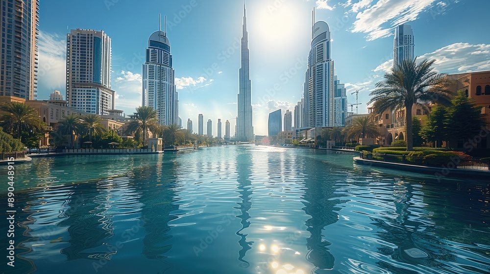 Fototapeta premium A great scenic beauty of Dubai. Generative AI.