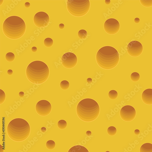 repeating perforated cheese seamless pattern, in flat realistic cartoon style