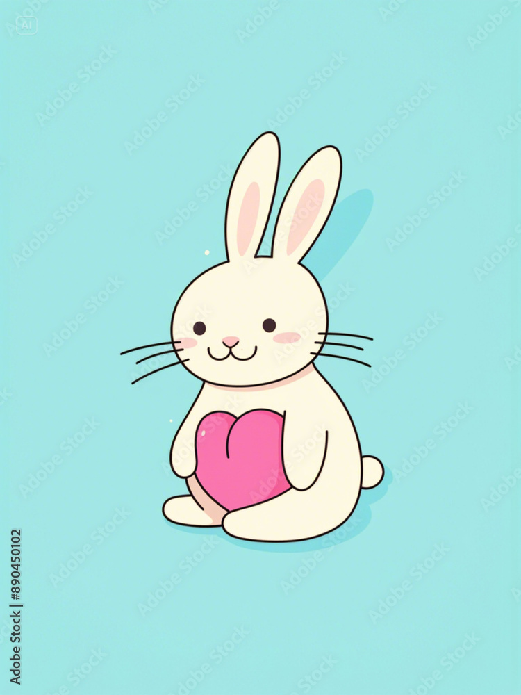 Fototapeta premium bunny with heart