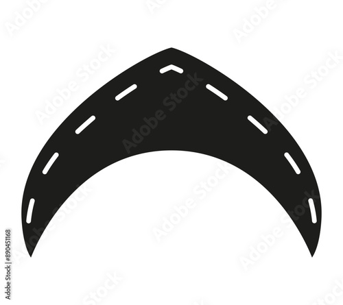 Modern kokoshnik silhouette icon. Black simple pictogram of women's head band. Vector isolated element on white background