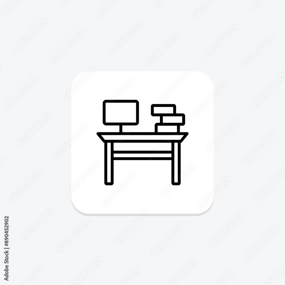 Desk line icon , vector, pixel perfect, illustrator file Desk line icon , vector, pixel perfect, illustrator file