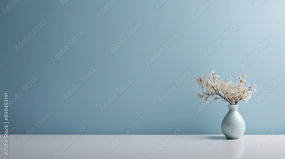 Beautiful bouquet of dry flowers against a blue wall, copy space, product design image Beautiful bouquet of dry flowers against a blue wall, copy space, product design image