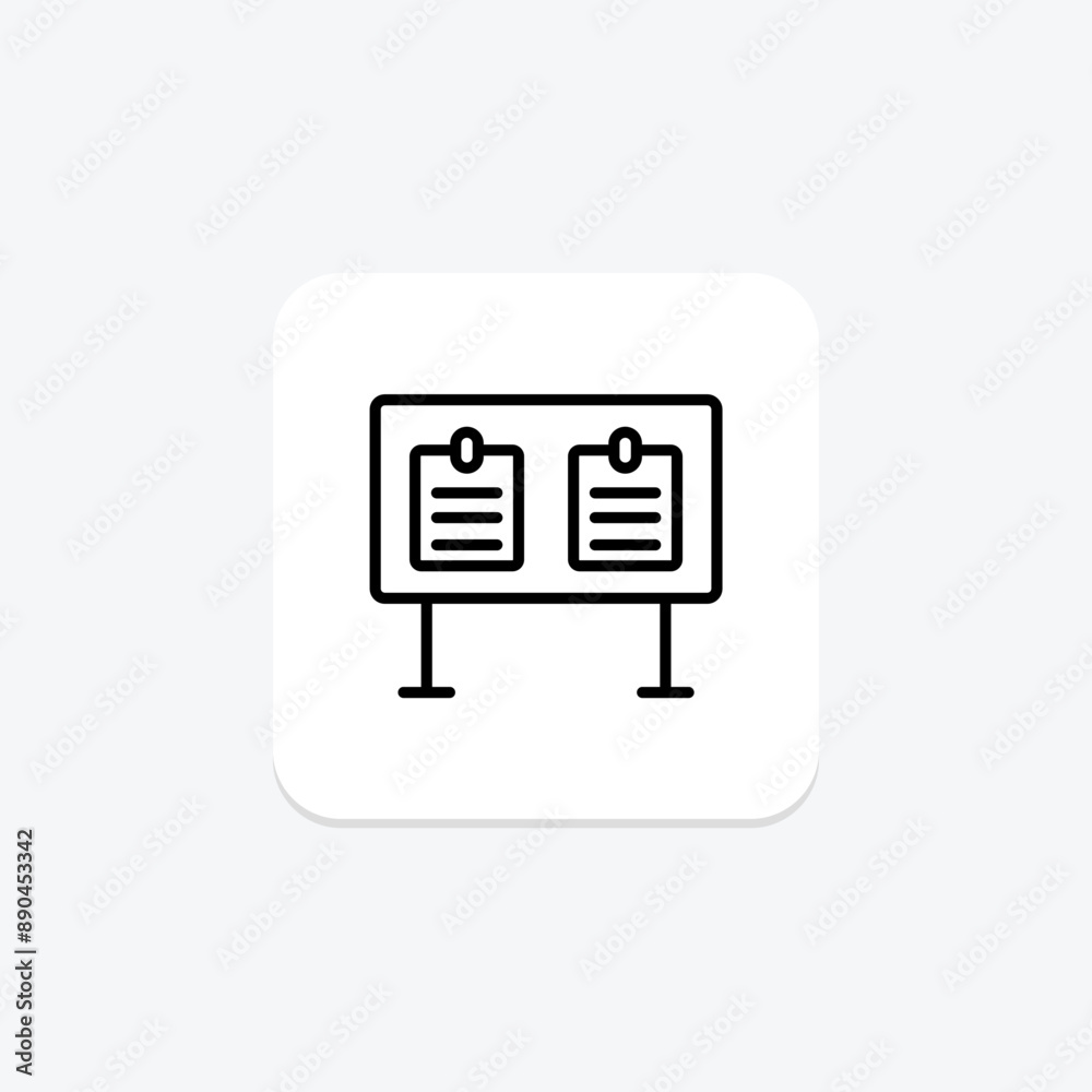 Bulletin Board line icon , vector, pixel perfect, illustrator file Bulletin Board line icon , vector, pixel perfect, illustrator file