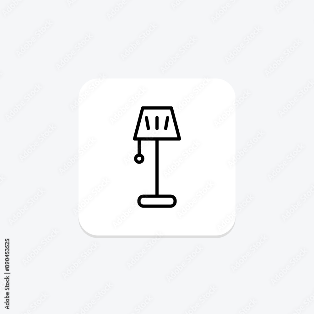 Floor Lamp line icon , vector, pixel perfect, illustrator file Floor Lamp line icon , vector, pixel perfect, illustrator file