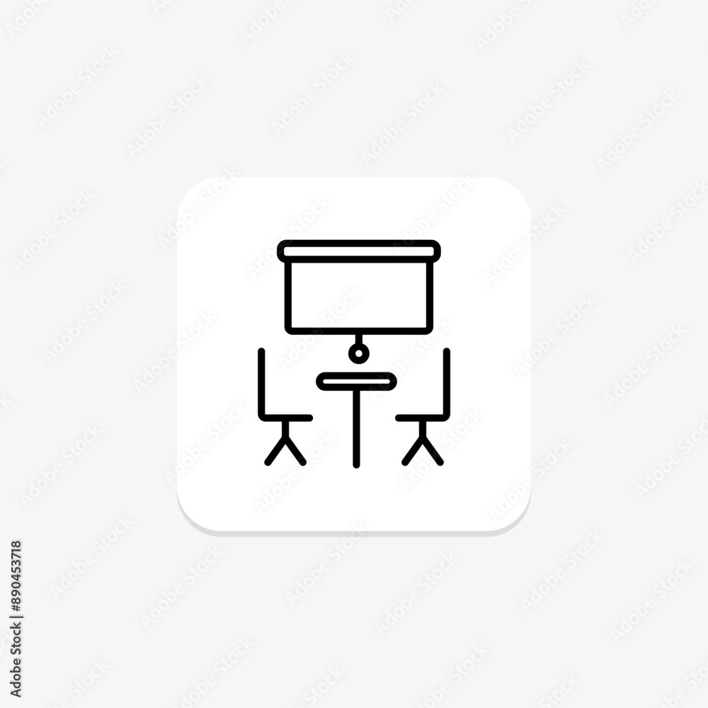 Meeting Room line icon , vector, pixel perfect, illustrator file Meeting Room line icon , vector, pixel perfect, illustrator file