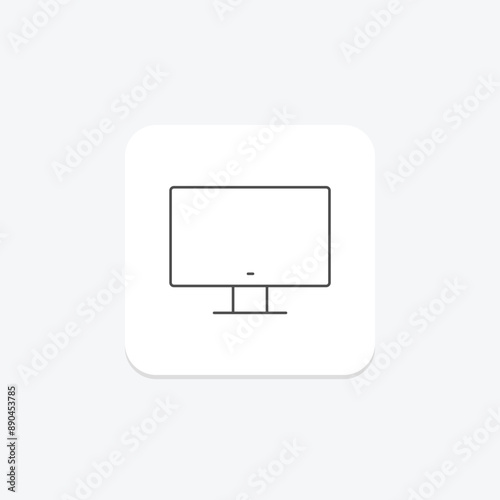 Free Download Monitor thinline icon , vector, pixel perfect, illustrator file - GFXLoad