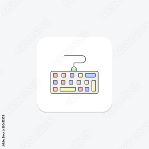 Keyboard lineal color icon , vector, pixel perfect, illustrator file