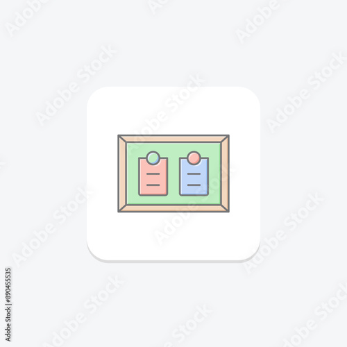 Corkboard lineal color icon , vector, pixel perfect, illustrator file