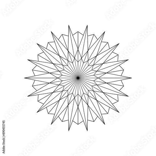 Geometric mandala drawing colouring 