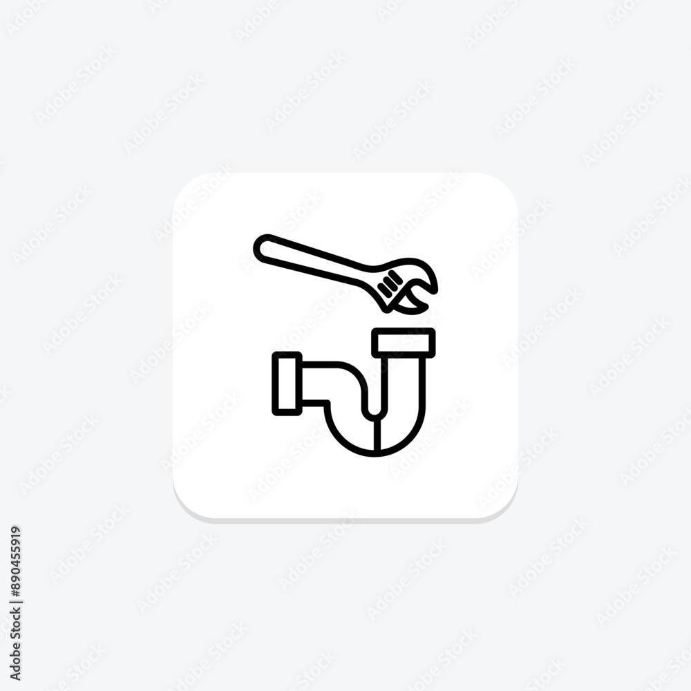 Plumbing Repair line icon , vector, pixel perfect, illustrator file Plumbing Repair line icon , vector, pixel perfect, illustrator file