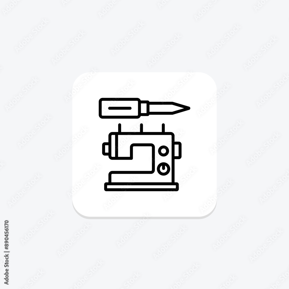Sewing Machine Repair line icon , vector, pixel perfect, illustrator file Sewing Machine Repair line icon , vector, pixel perfect, illustrator file