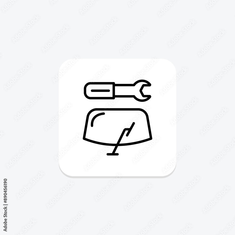 Windshield Repair line icon , vector, pixel perfect, illustrator file Windshield Repair line icon , vector, pixel perfect, illustrator file