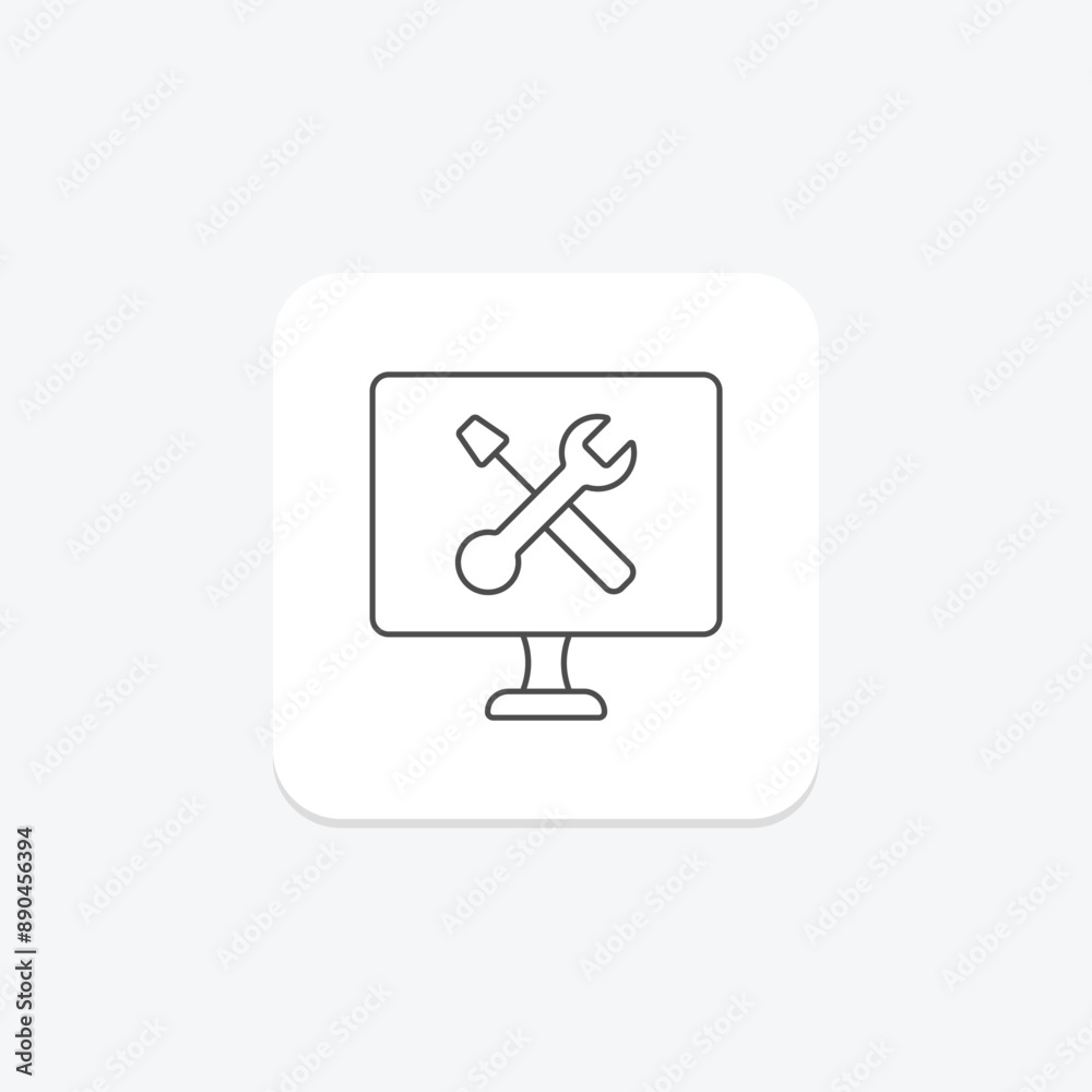 Software Repair thinline icon , vector, pixel perfect, illustrator file Software Repair thinline icon , vector, pixel perfect, illustrator file