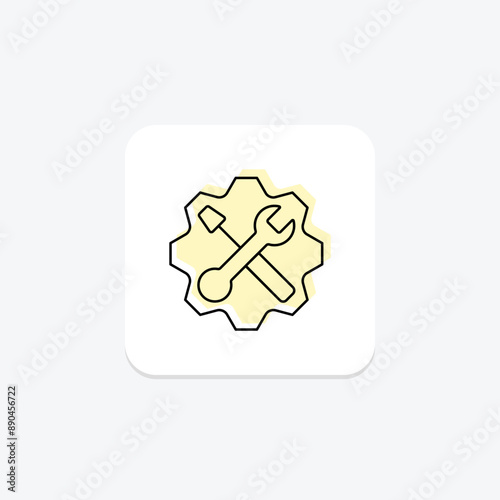 Fixing Process color shadow thinline icon , vector, pixel perfect, illustrator file