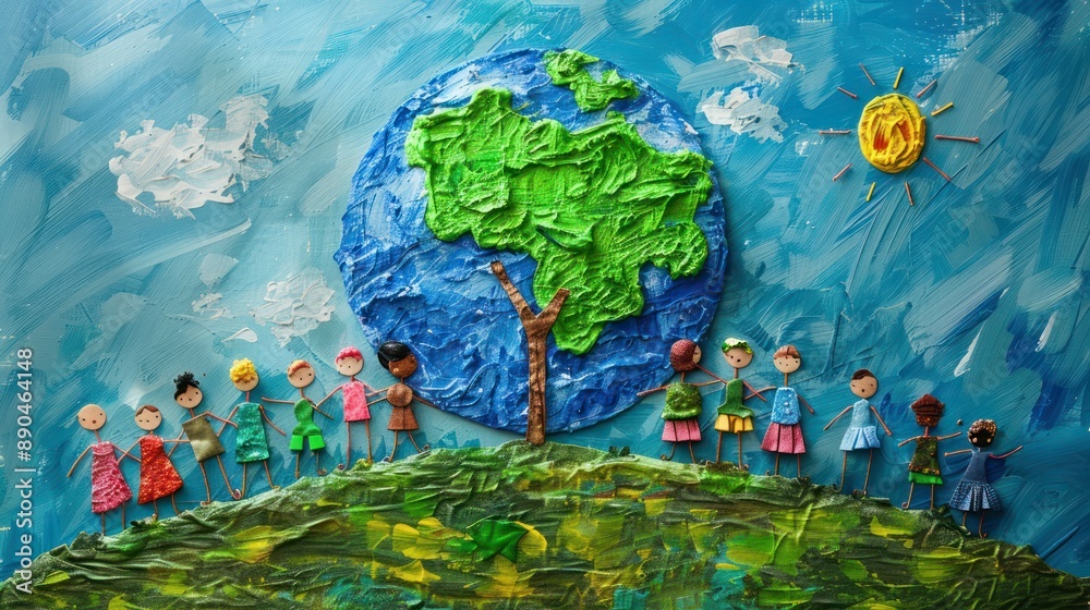 Fototapeta premium People from different countries and classes working together to preserve the earth's ozone layer is a great reflection of unity.