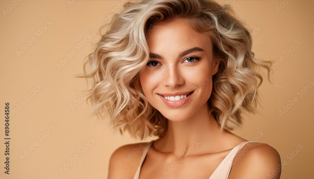 JOVEM MULHER CACHEADA EM UM CONCEITO DE AUTOCUIDADO, COSMÉTICO, BELEZA NATURAL JOVEM MULHER CACHEADA EM UM CONCEITO DE AUTOCUIDADO, COSMÉTICO, BELEZA NATURAL