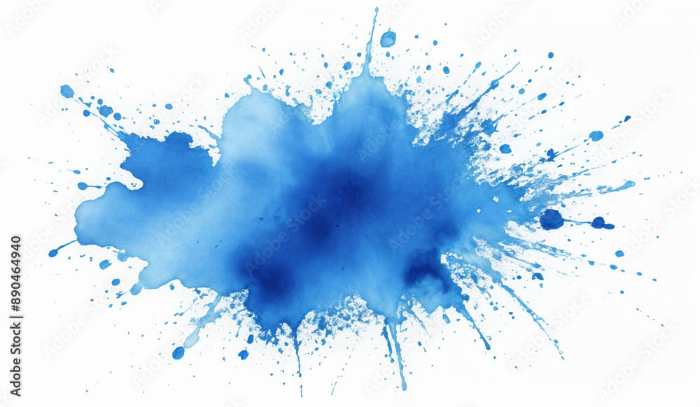 Blue watercolor splash on white Blue watercolor splash on white