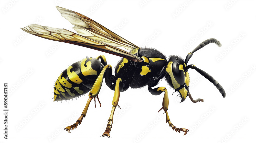 Isolated Realistic Wasp Illustration Isolated Realistic Wasp Illustration