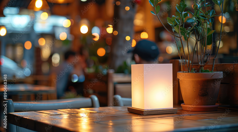 A stand mock-up Empty menu frame tent card placed on a table in a small and cozy restaurant. The background is blurred, showcasing the warm and inviting ambiance of the restaurant. Generative AI. A stand mock-up Empty menu frame tent card placed on a table in a small and cozy restaurant. The background is blurred, showcasing the warm and inviting ambiance of the restaurant. Generative AI.