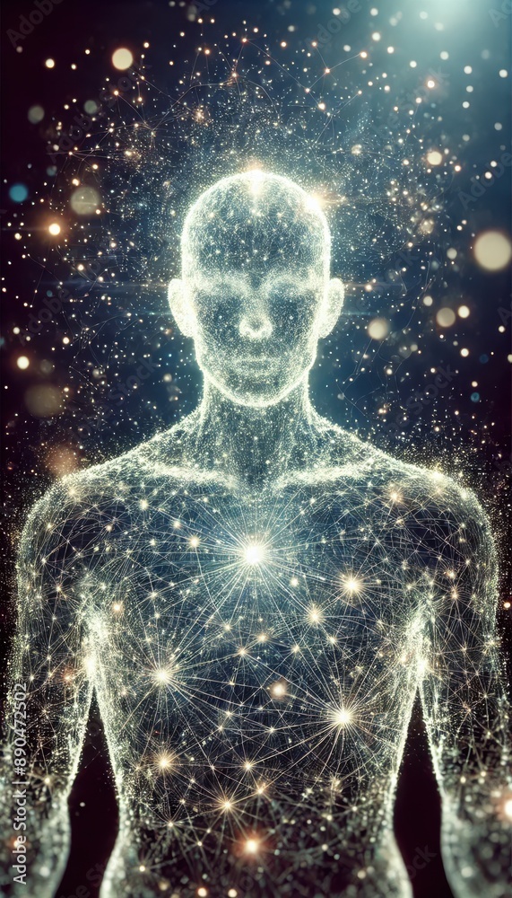 Human Silhouette with Cosmic Energy Human Silhouette with Cosmic Energy