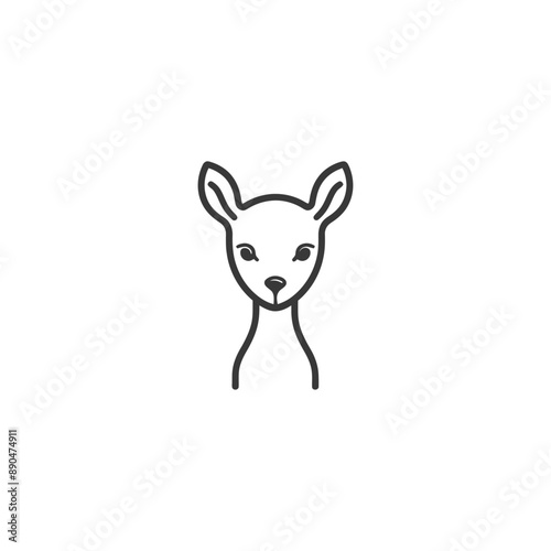 minimalist doe line art icon logo symbol