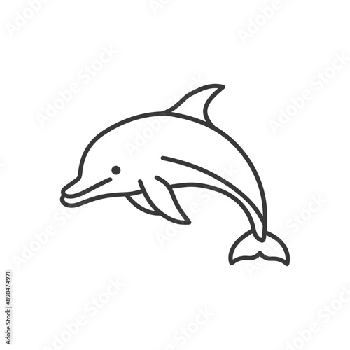 minimalist dolphin line art icon logo symbol