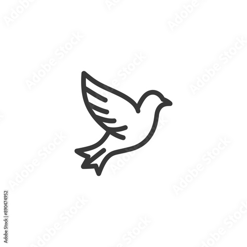 minimalist dove line art icon logo symbol