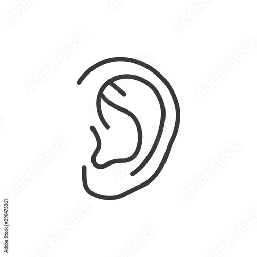 minimalist ear line art icon logo symbol