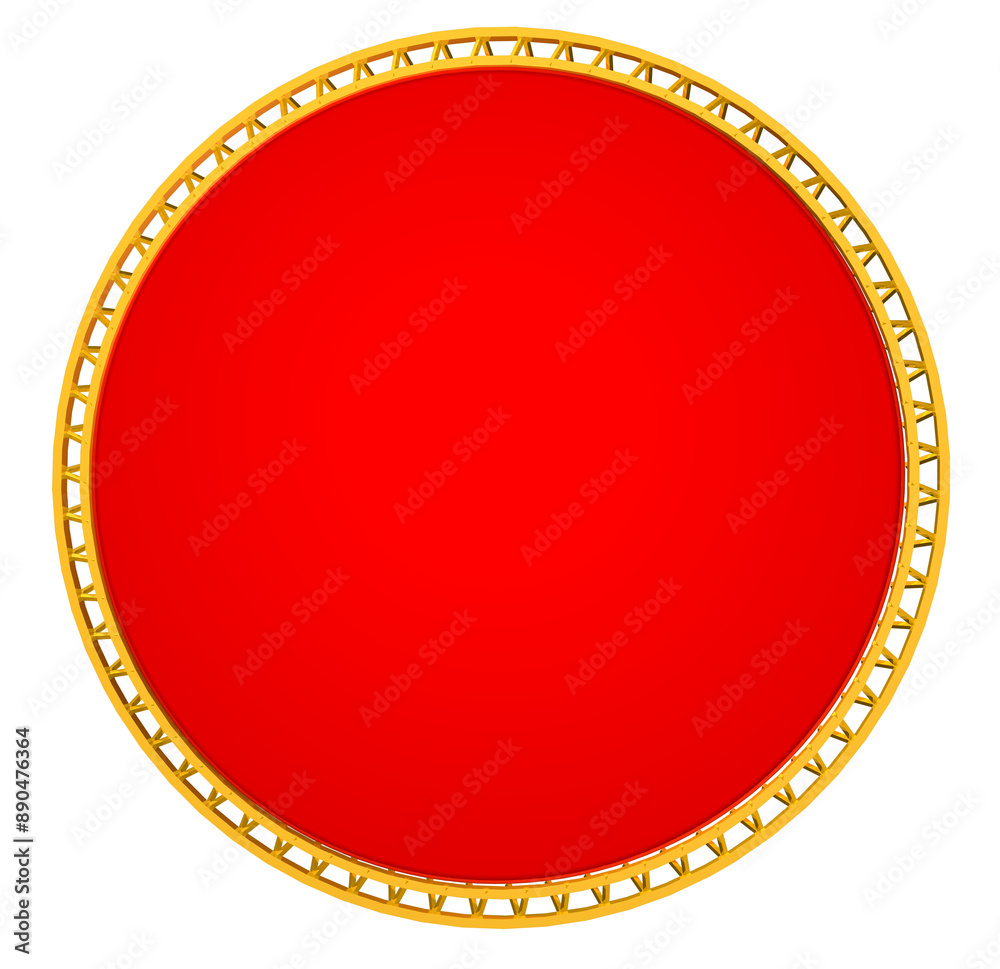 Red button for wishes card with yellow design Red button for wishes card with yellow design
