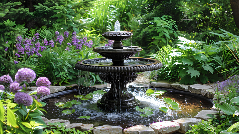 water feature garden: aesthetic landscaping, peaceful garden atmosphere and lush greenery water feature garden: aesthetic landscaping, peaceful garden atmosphere and lush greenery