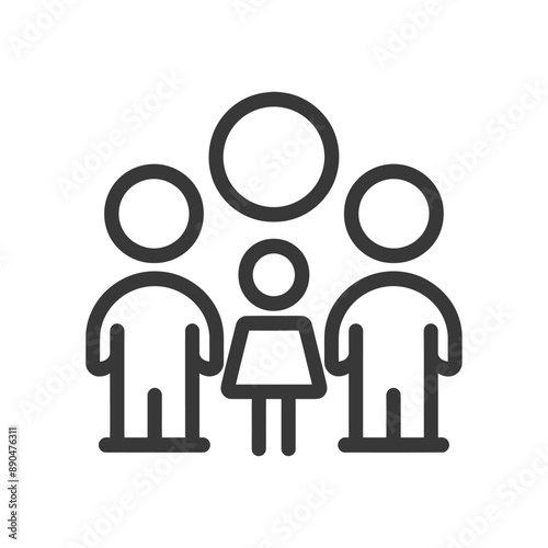 minimalist family line art icon logo symbol