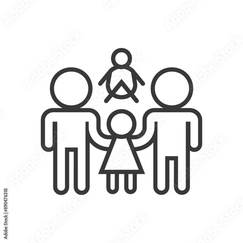 minimalist family line art icon logo symbol