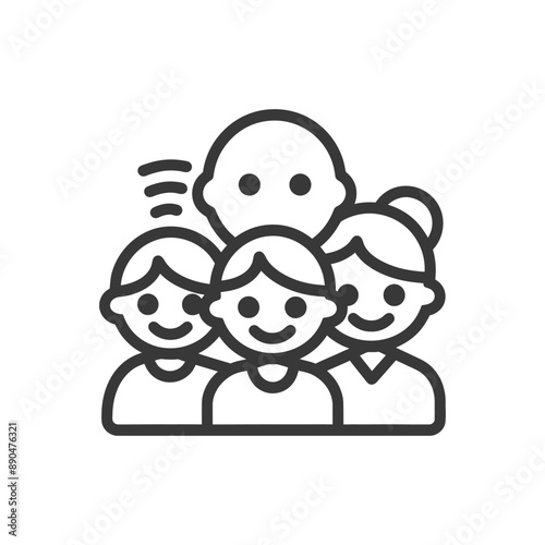 minimalist family line art icon logo symbol