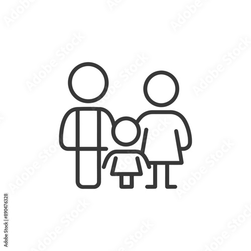 minimalist family line art icon logo symbol